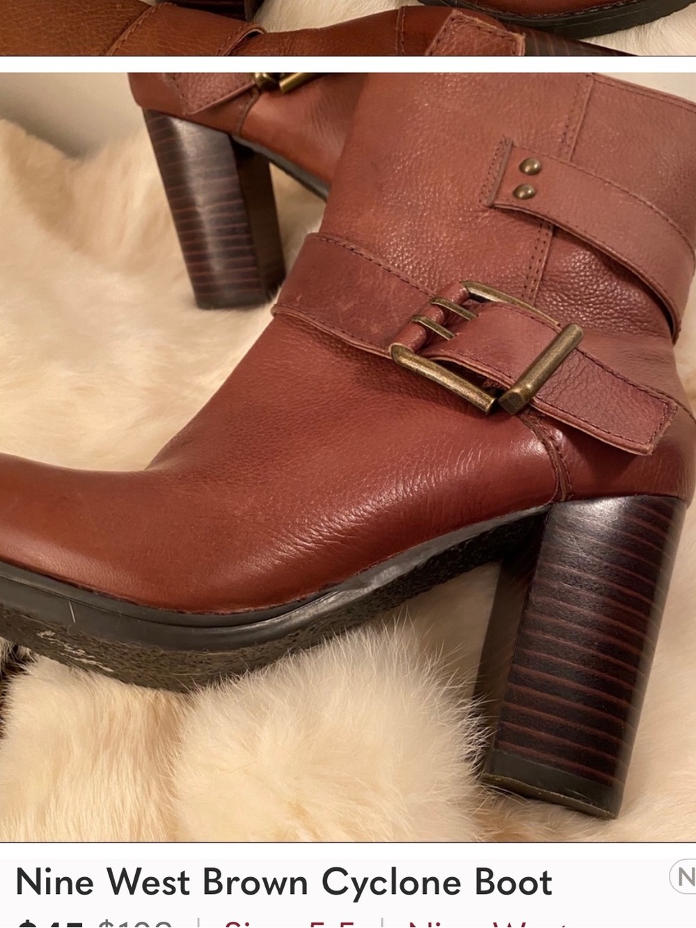 Nine West Brown Cyclone Boot 5.5